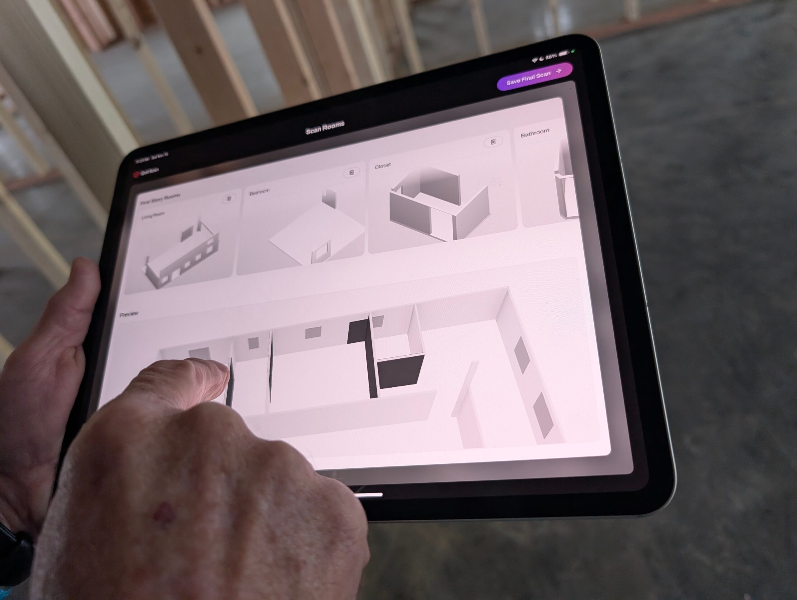 A 3D model generated during a Software Load Calculation Scan in a new home in Powell Wyoming